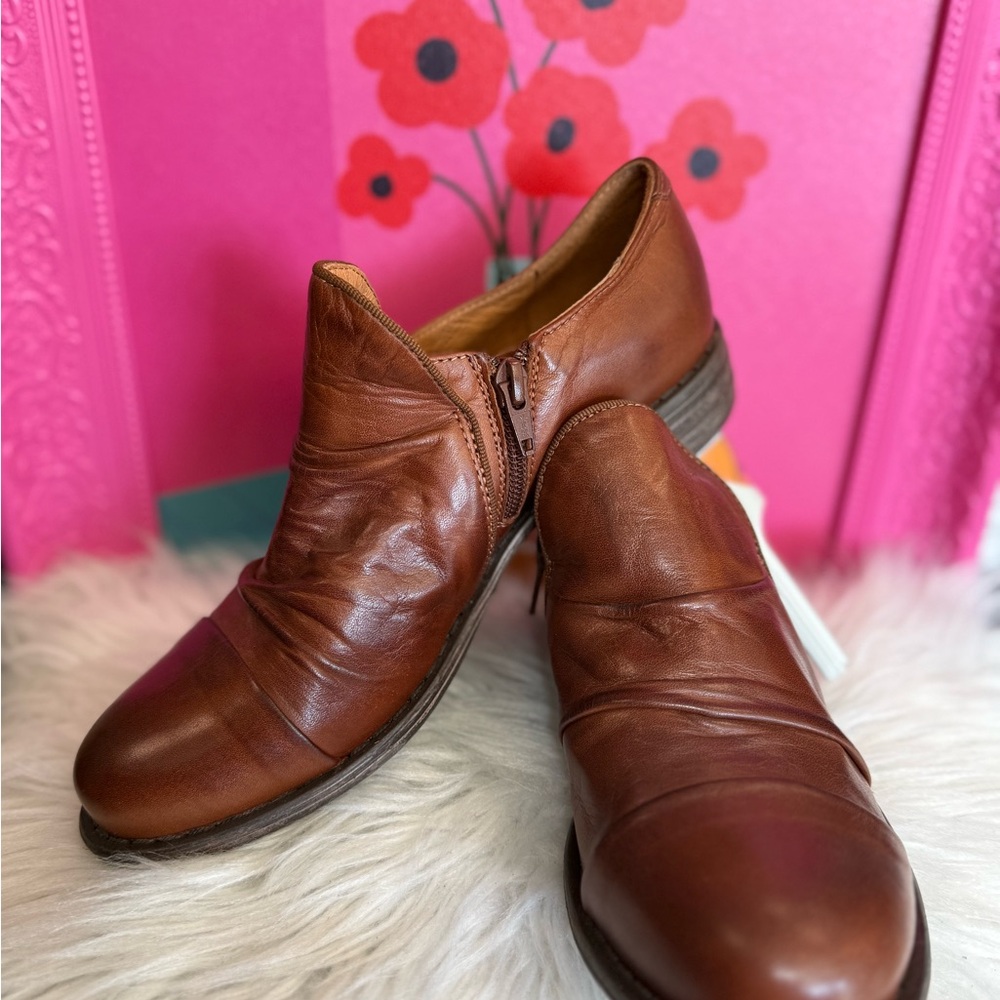 Miz Mooz Brown Leather Boots with Elegant Texture